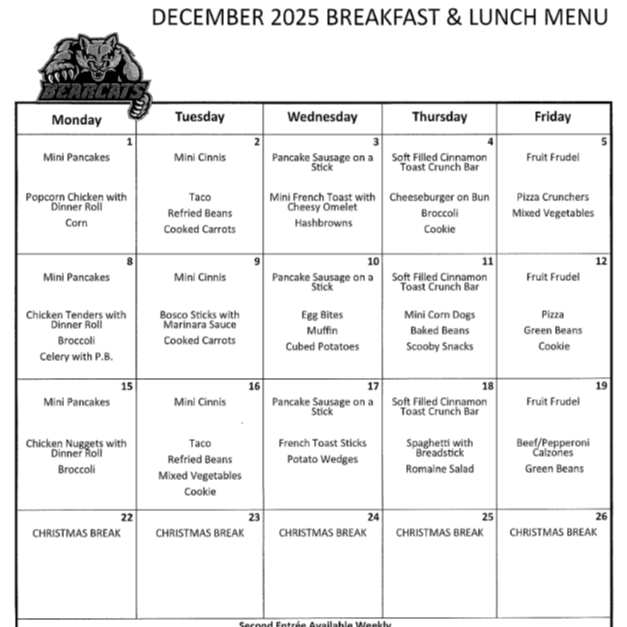 December Menu