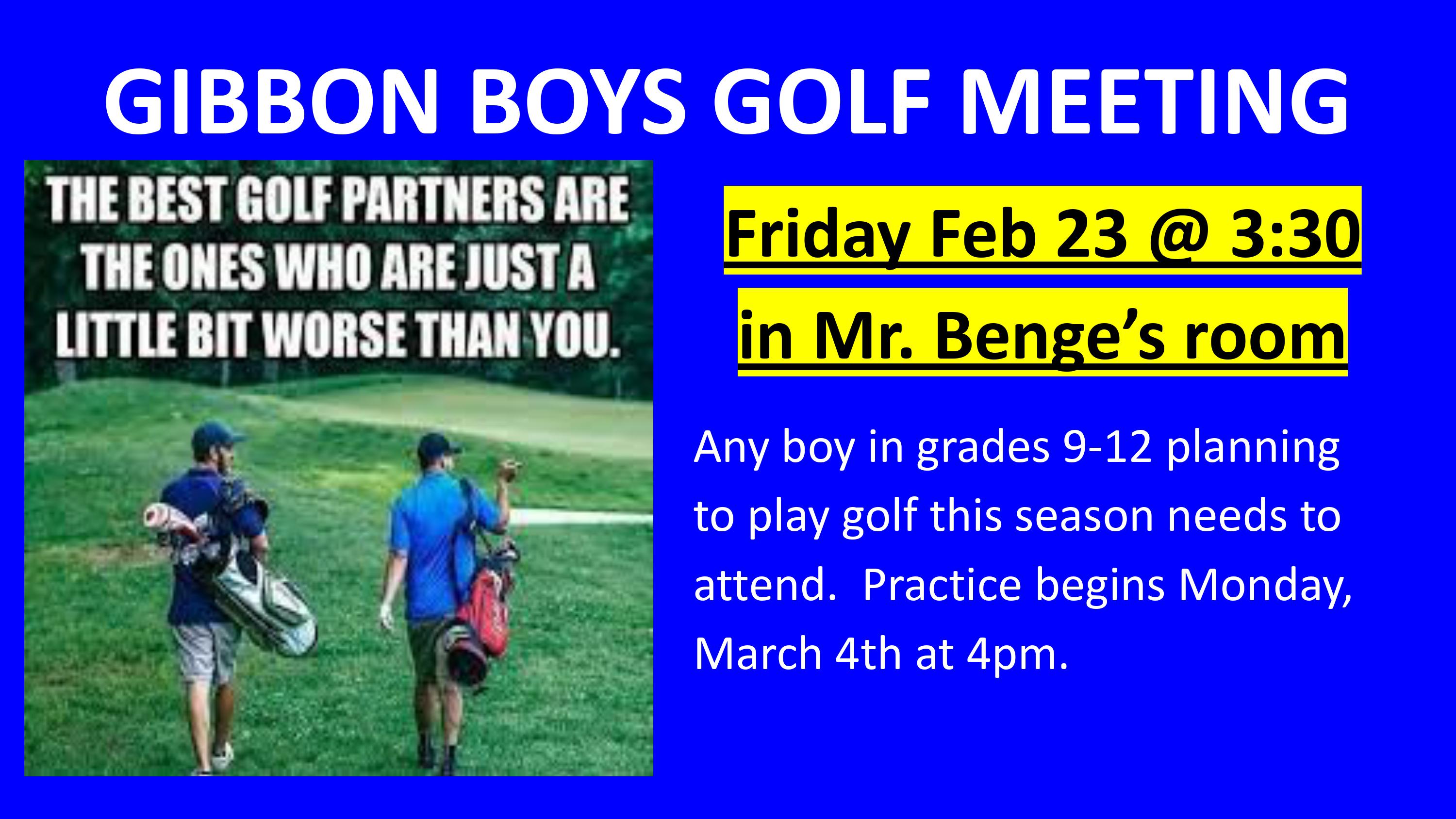 Boys Golf Meeting