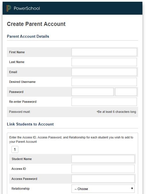 Create Parent Account