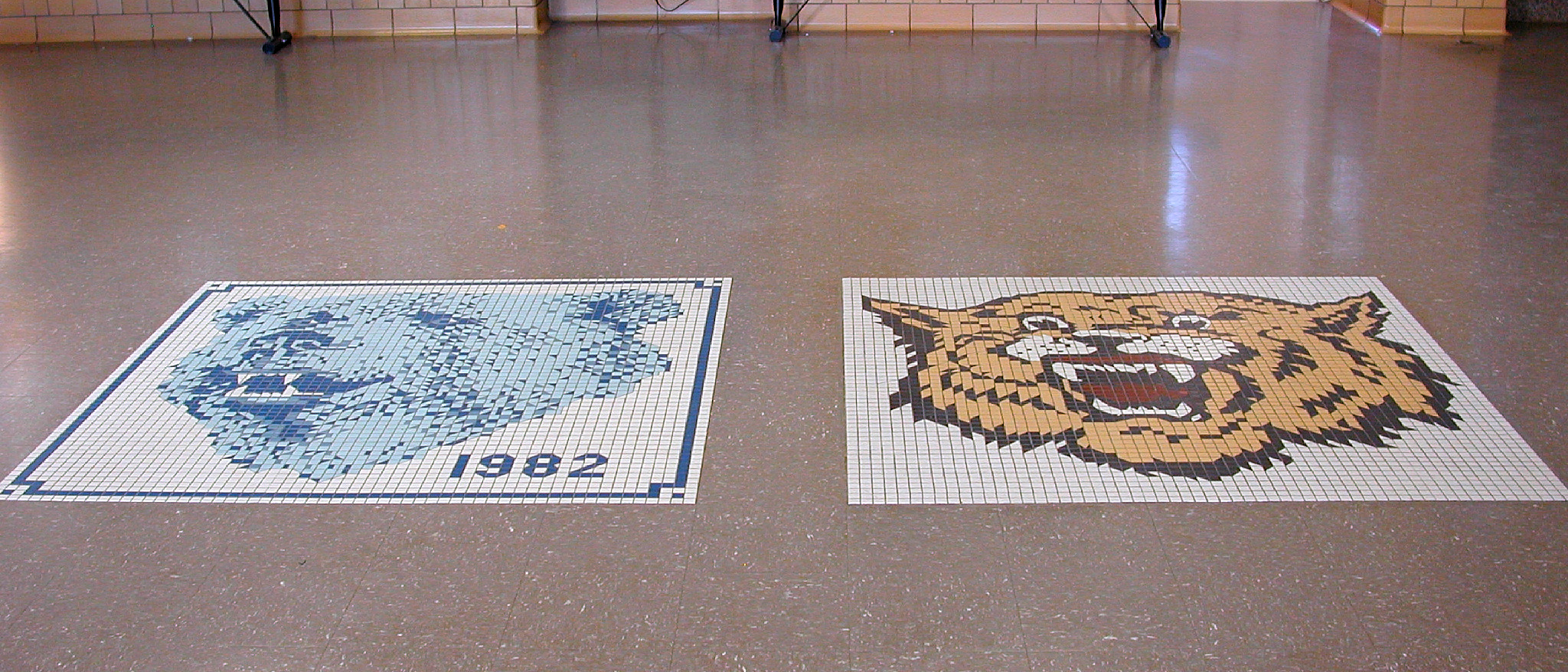 Bruin and Wildcat floor mosaics