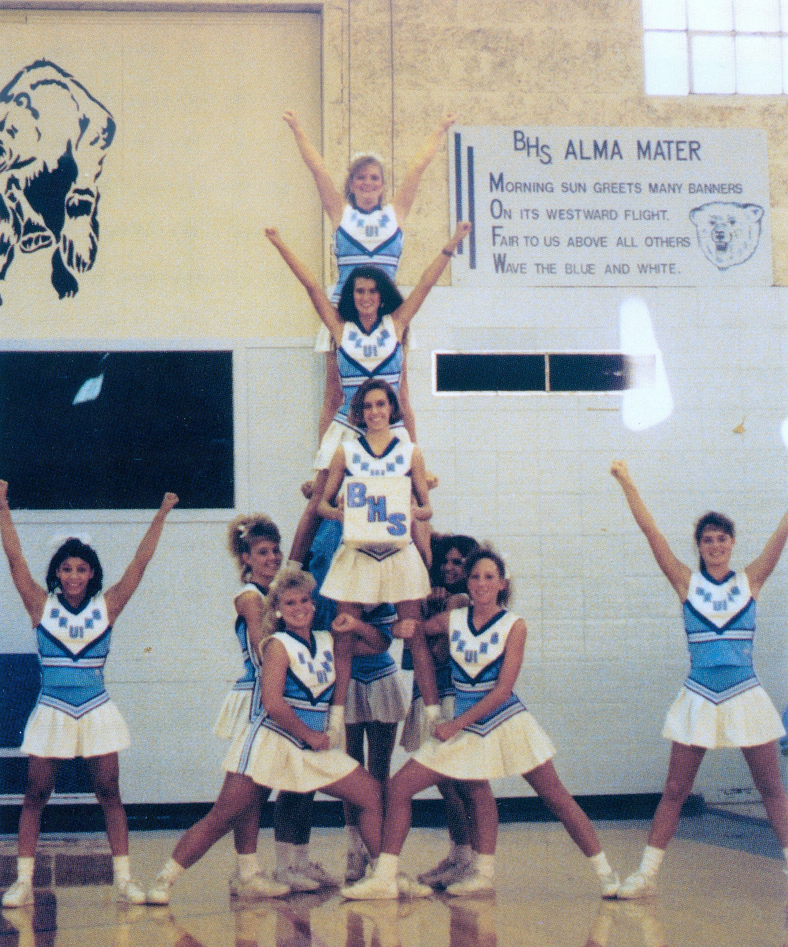 Cheerleaders in Bruin Field House