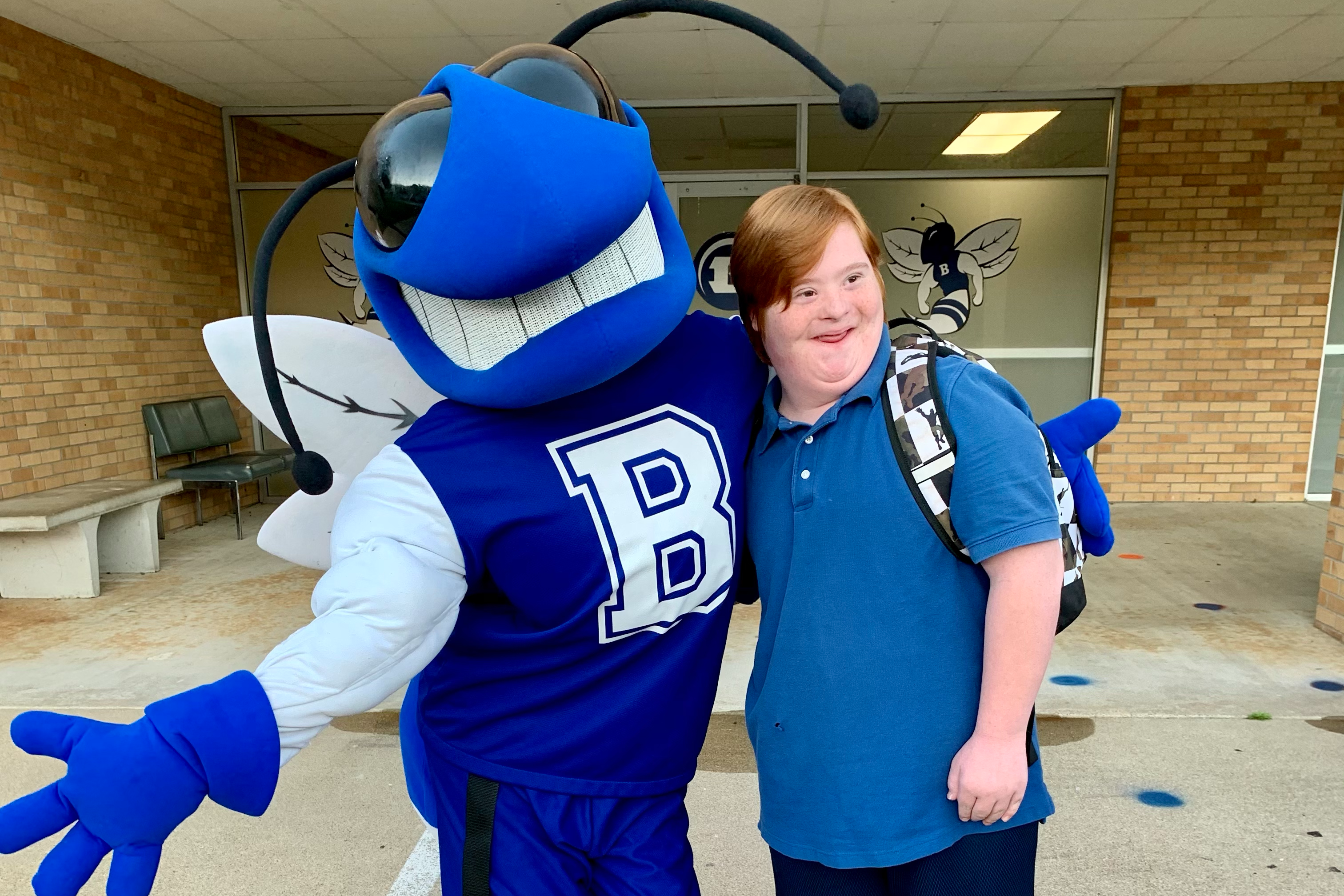 Special education student with Bryant mascot