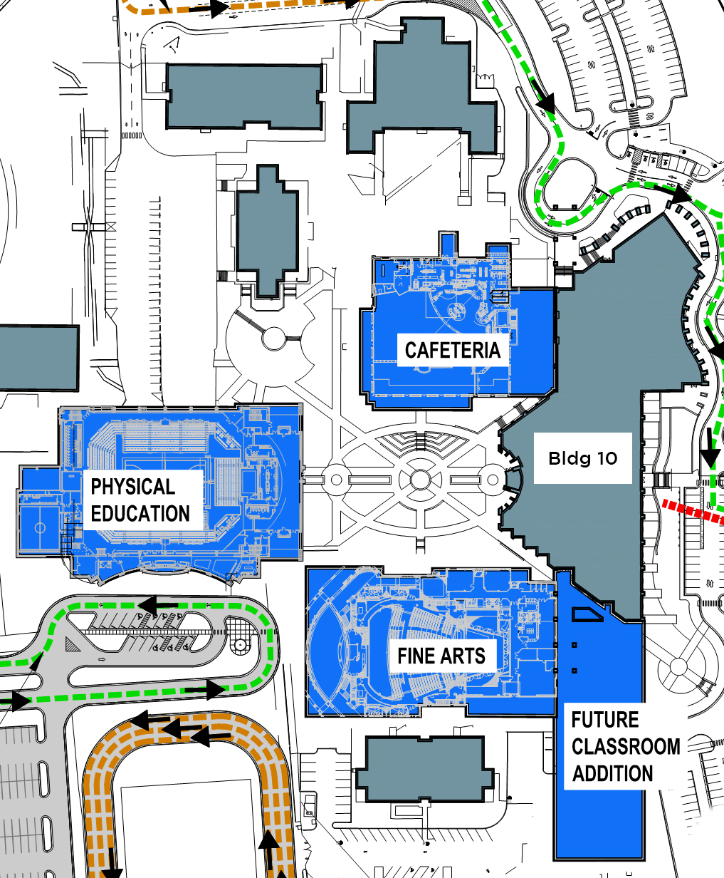 Map of Bryant High School campus grounds