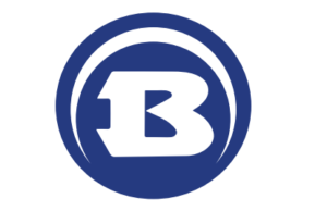 Standalone B logo reversed white on blue