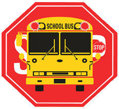 Stop sign with a school bus