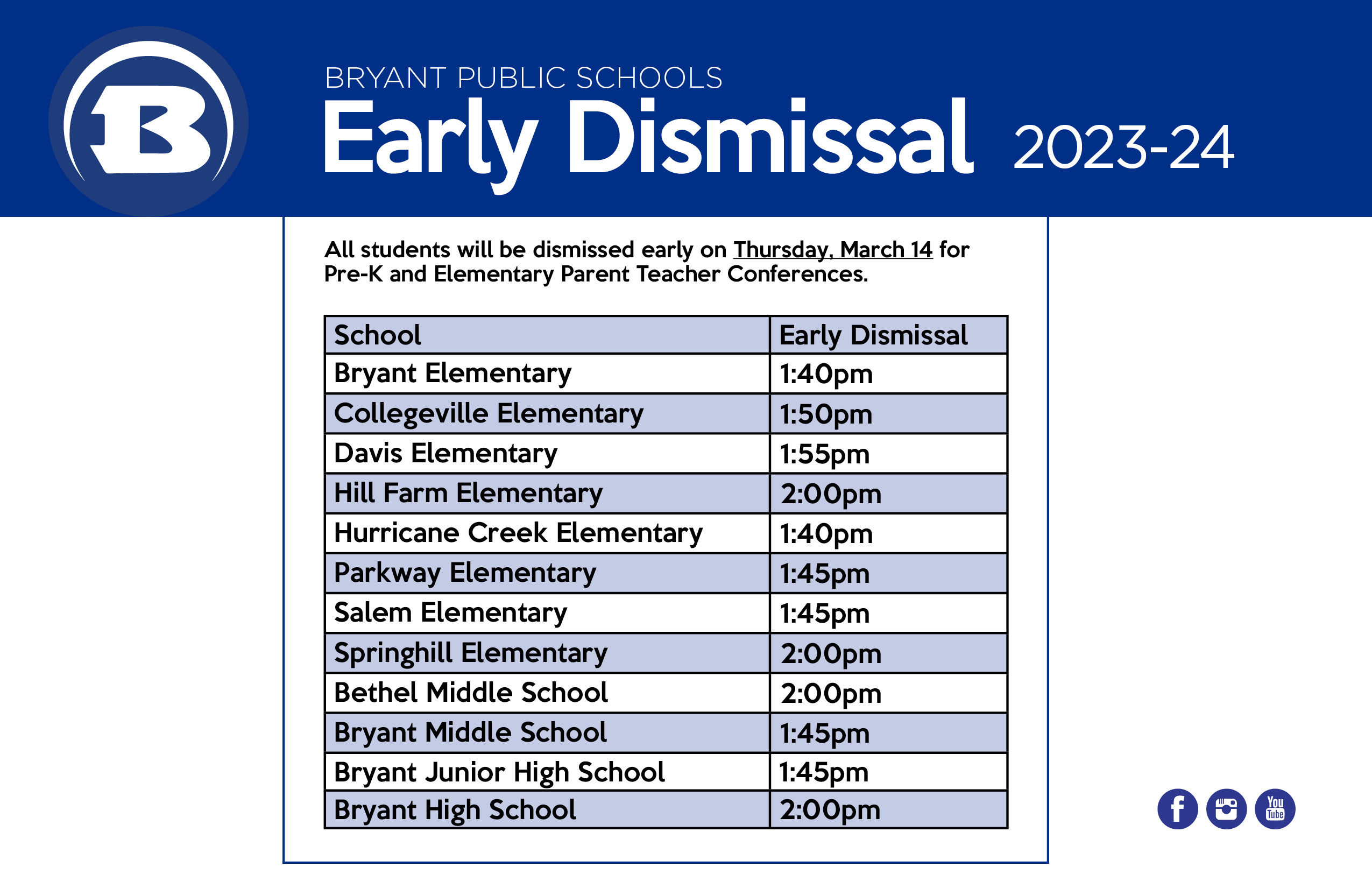 Early Dismissal February 15