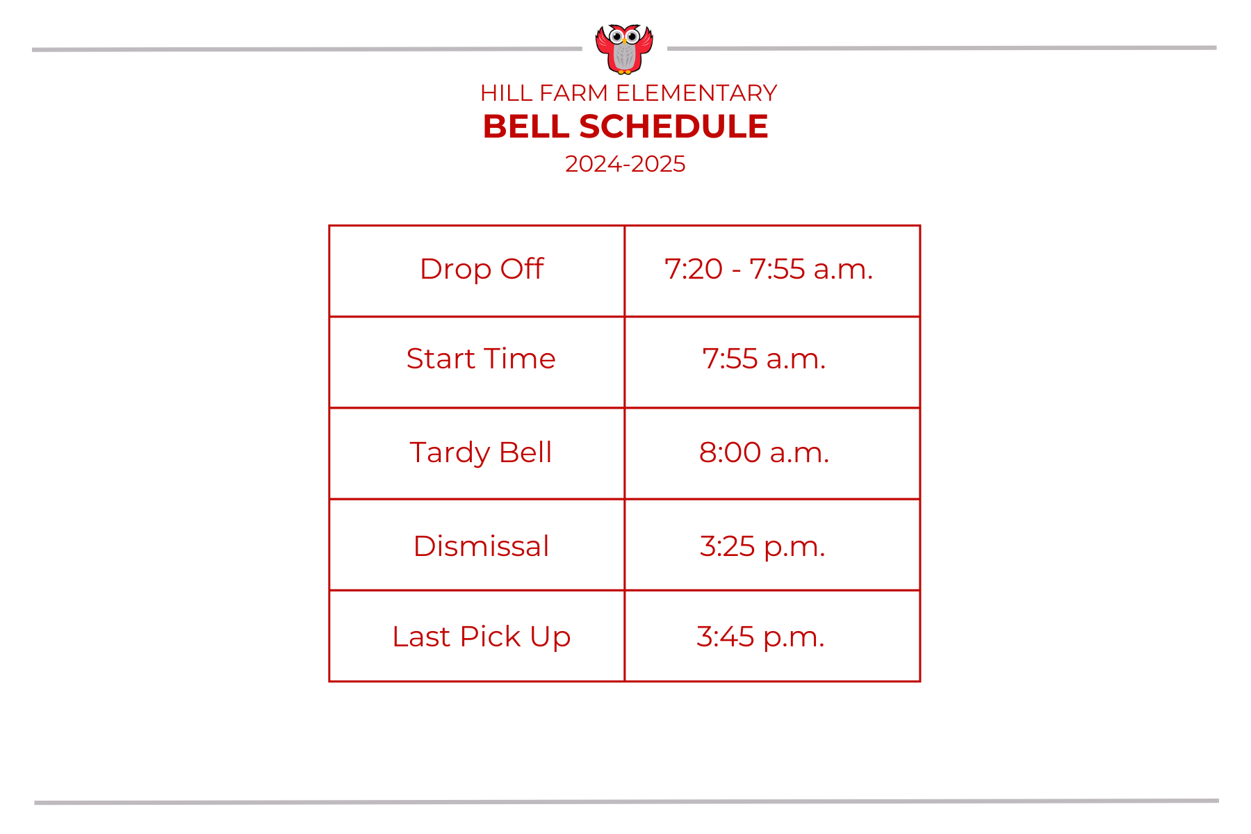 hfes bell schedule