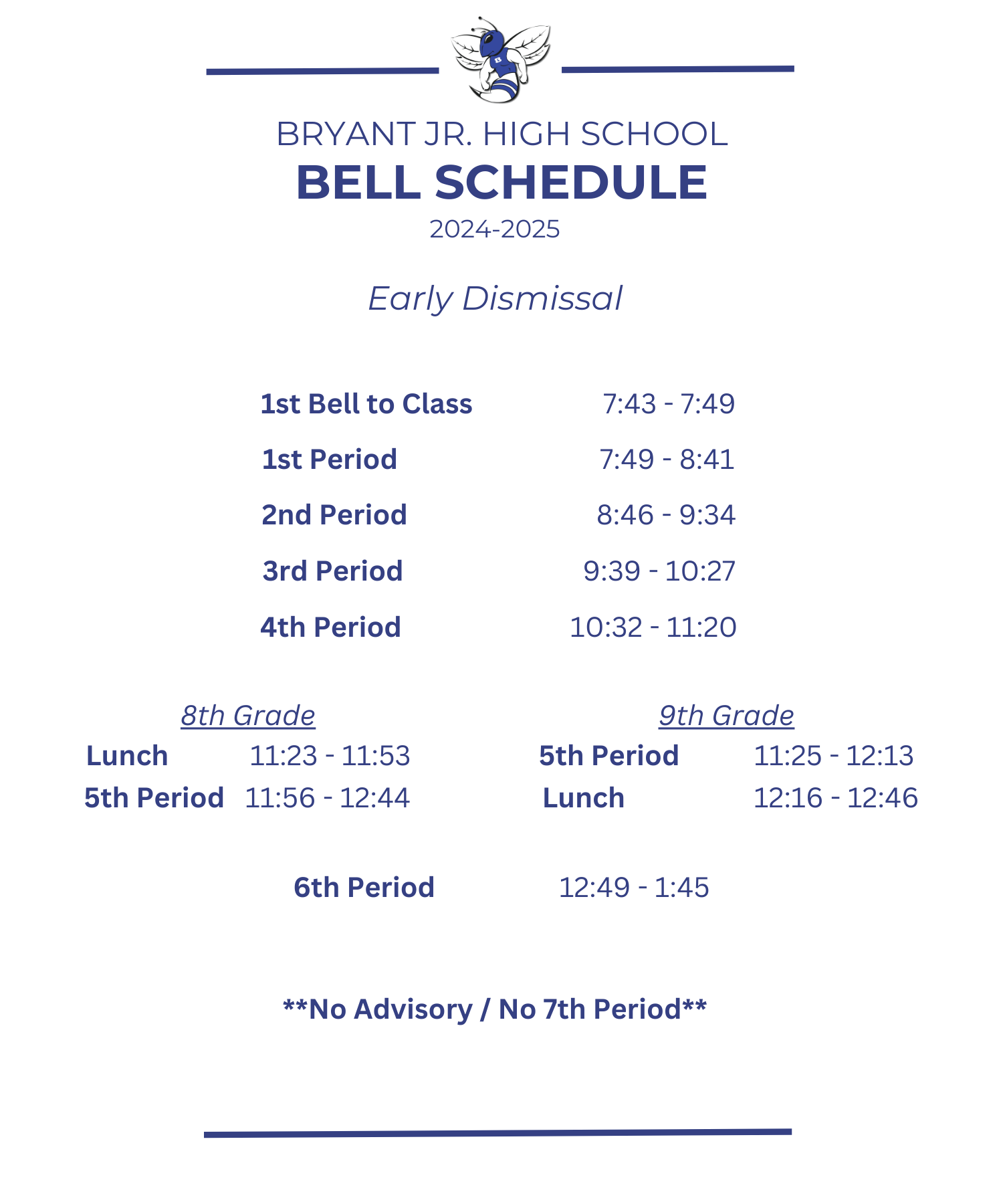 early dismissal jr high