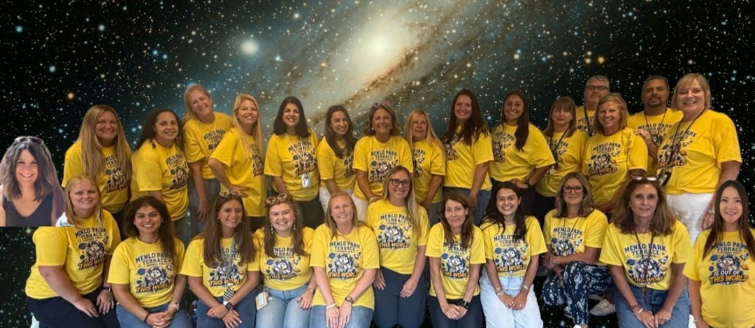 Group of people in yellow shirts poses in front of a galaxy background. Text reads "MPT #19 is Out of This World!"