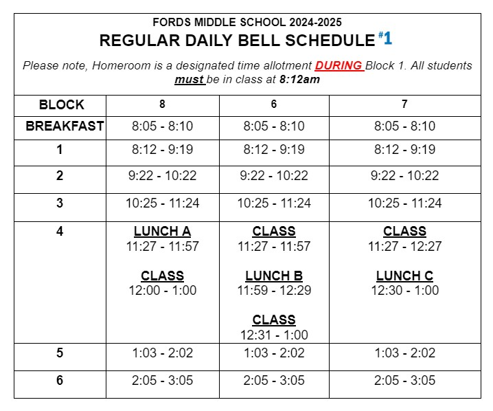 Regular Schedule