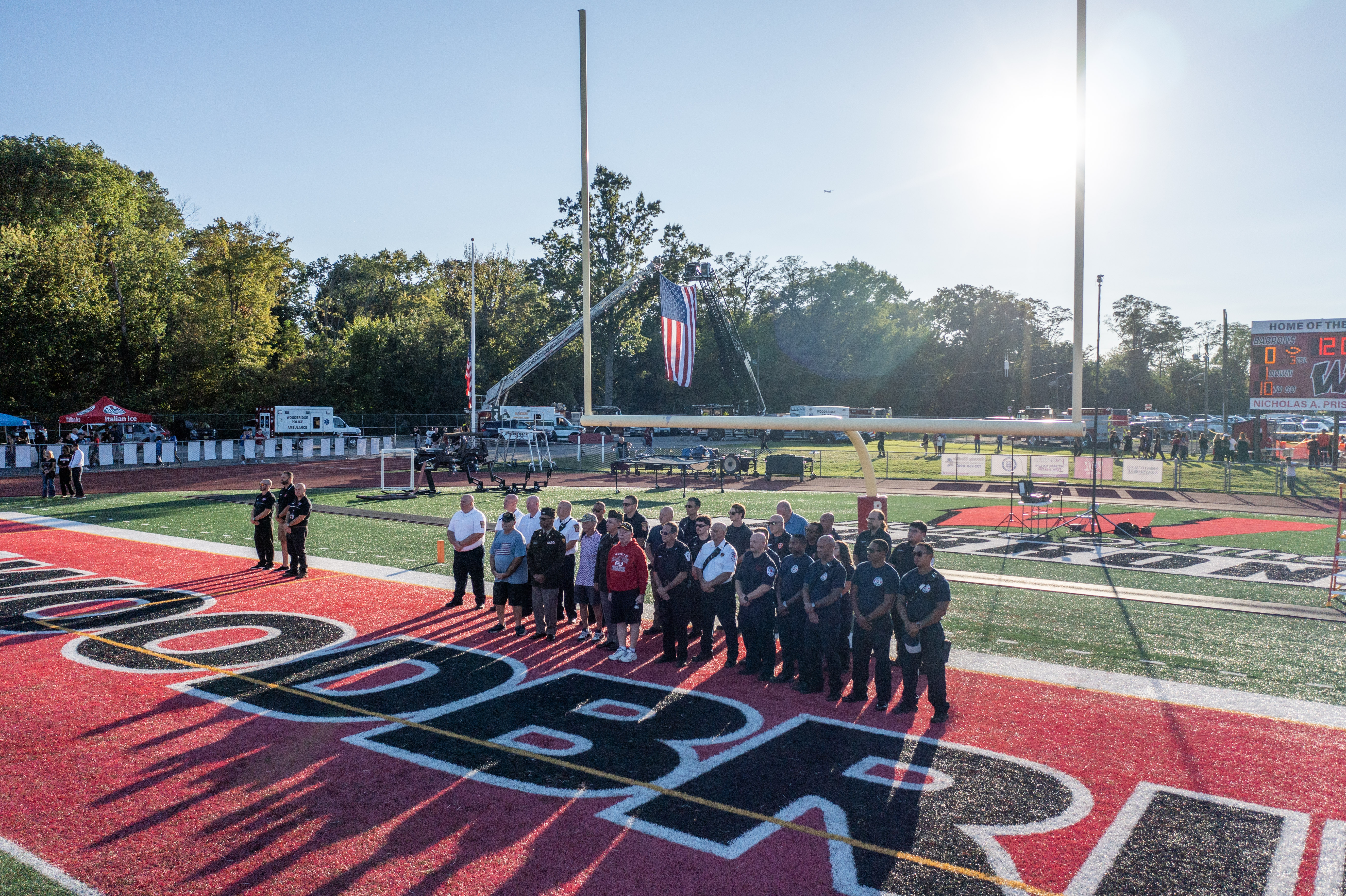 WHS Honoring first responders and veterans at the football game on the 25th anniversary of 9/11