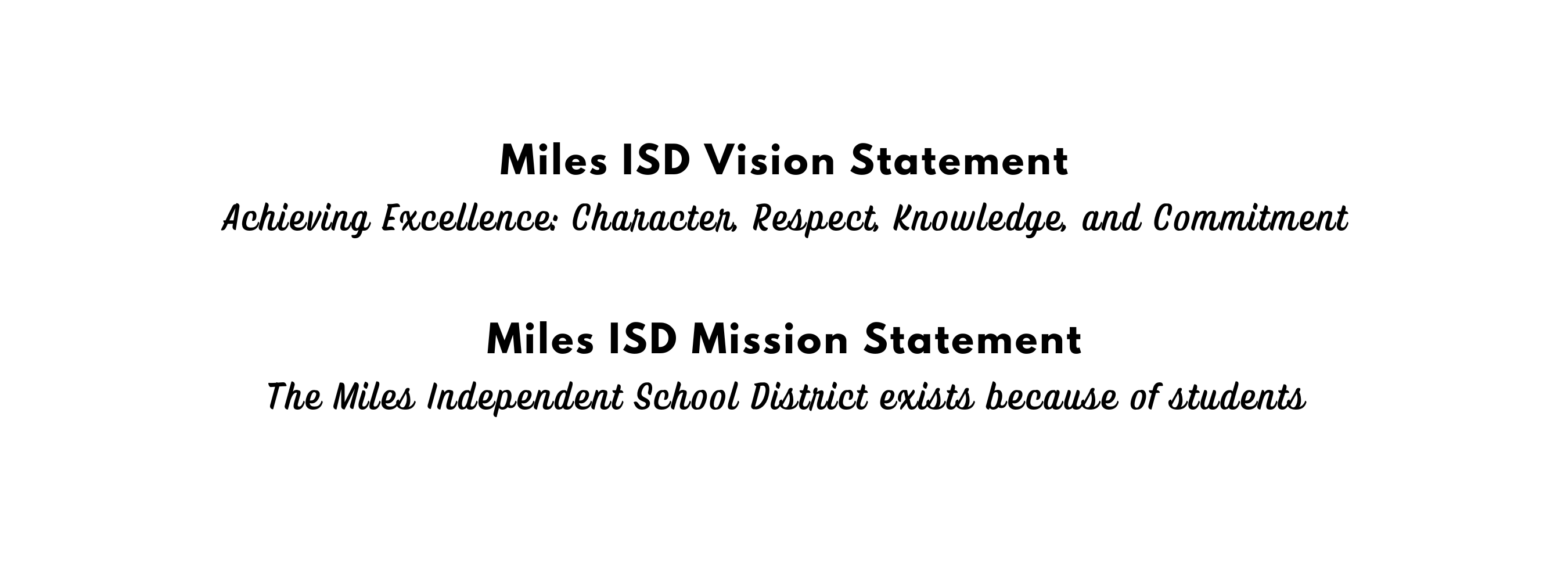 Miles ISD Statement