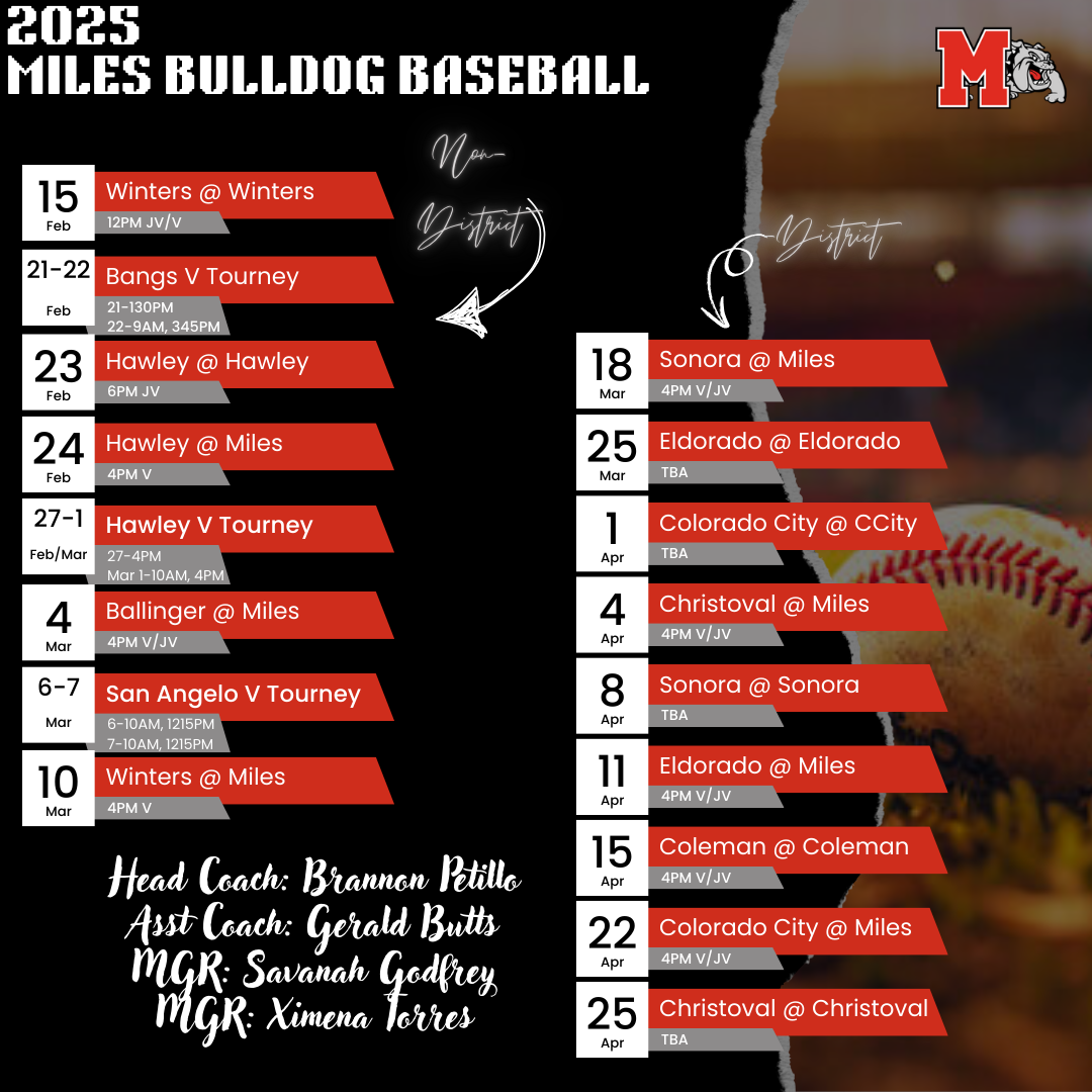 2025 Baseball Schedule