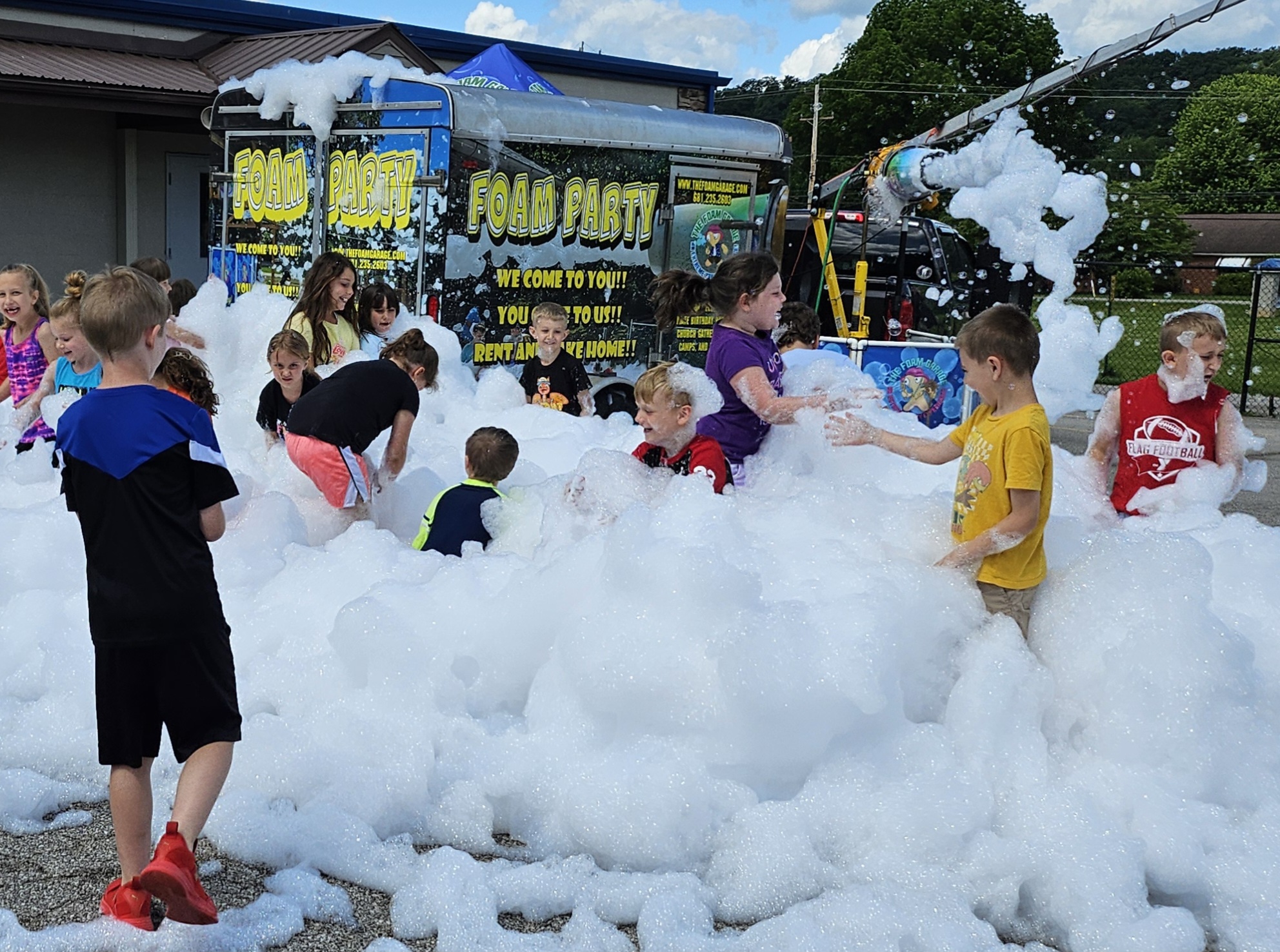 BES Students enjoying foam play from the Foam Garage