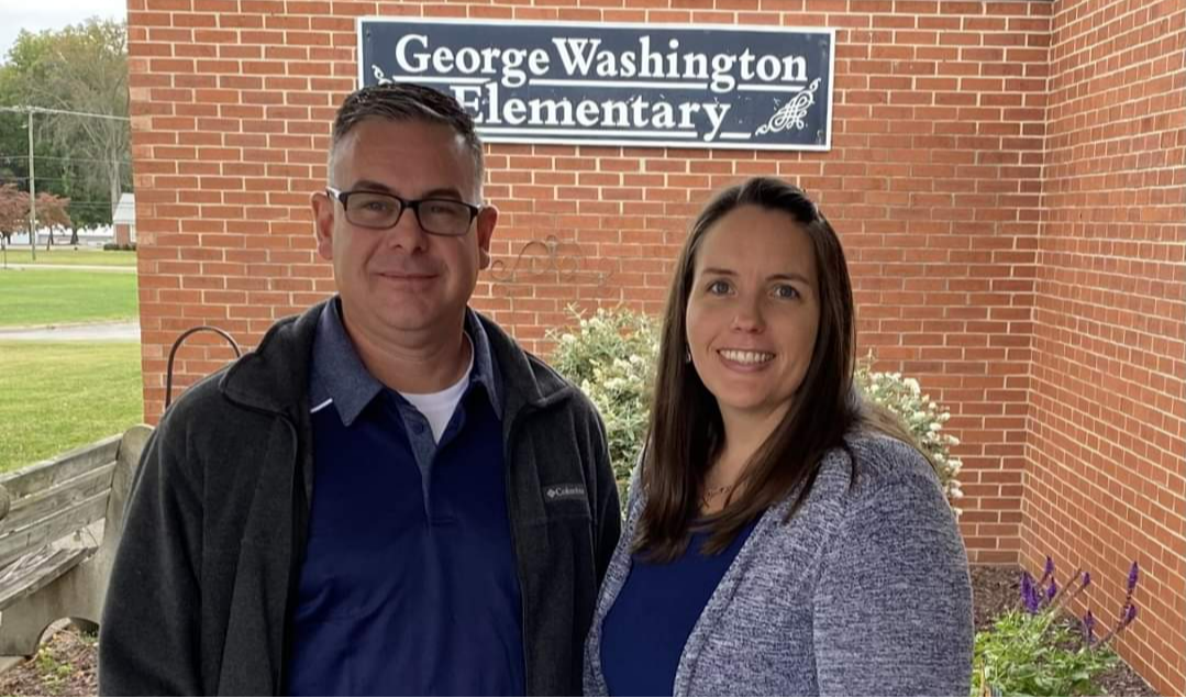 Photograph of Office Hayzlett and Principal Luikart