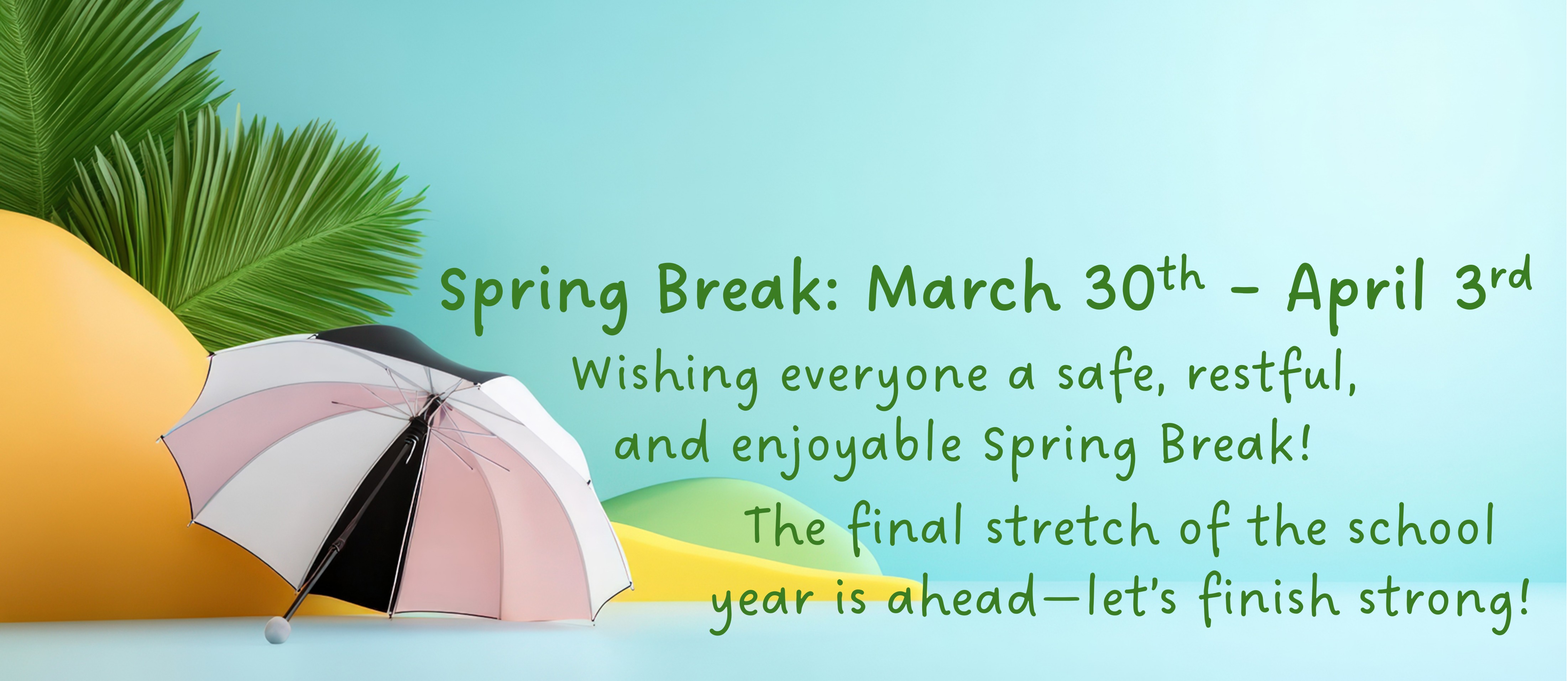 spring break image with umbrella