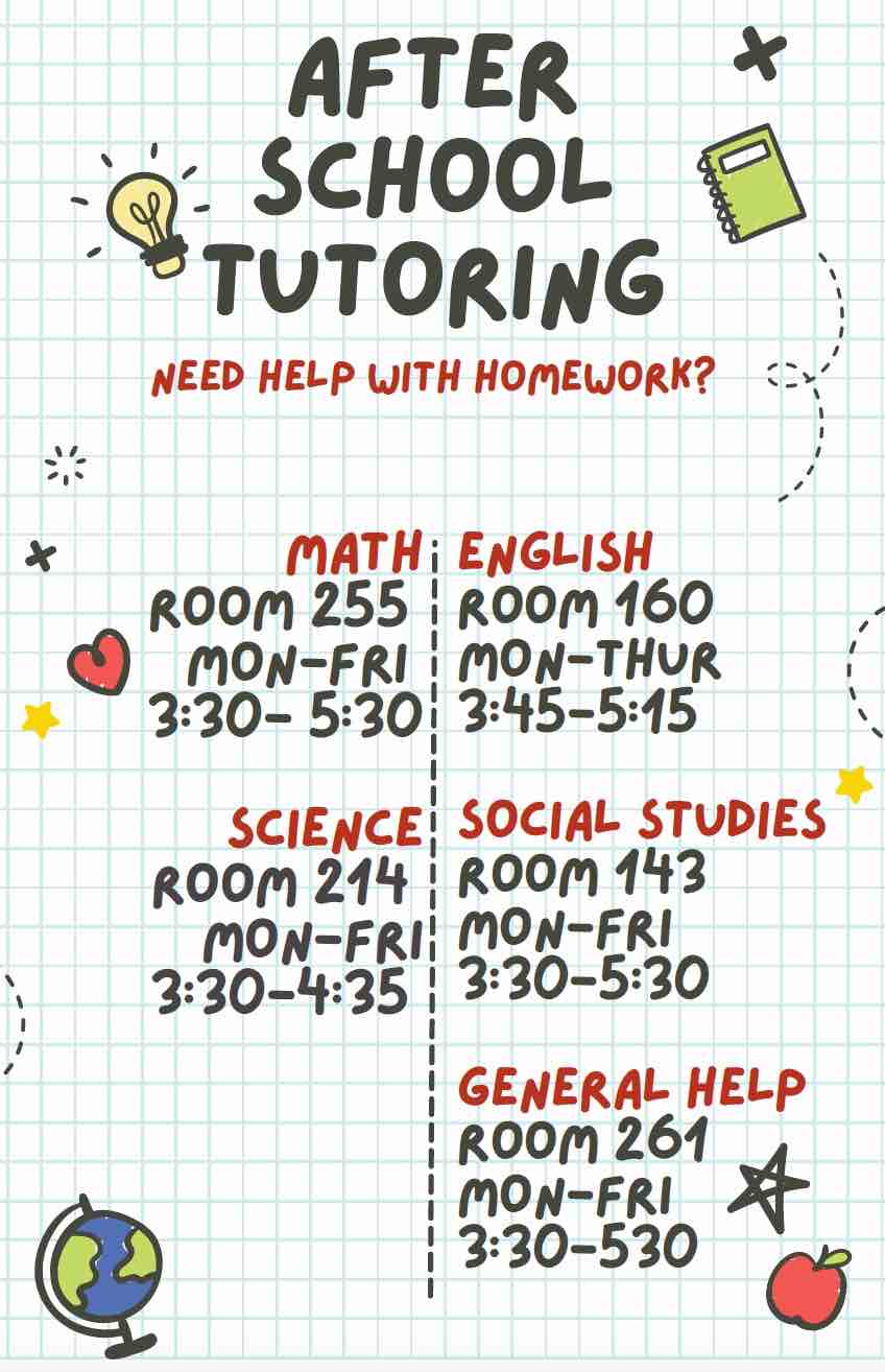 image of tutoring schedule