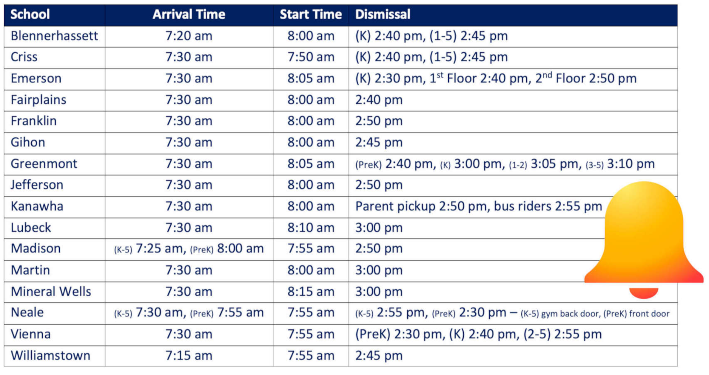 rosa parks elementary dismissal time