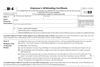 thumbnail of W-4 form