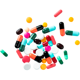 image of scattered and multi-colored pills/medication