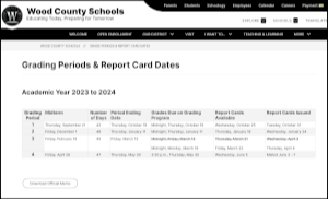 thumbnail image of the grading period webpage