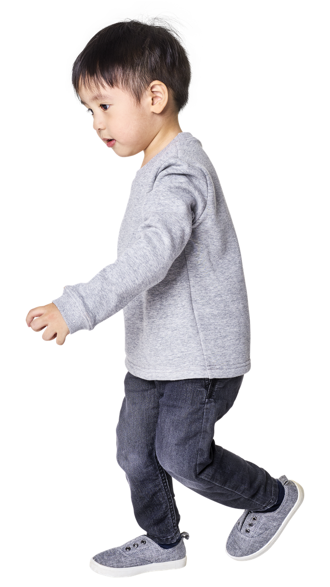 preschool boy gray shirt dark pants