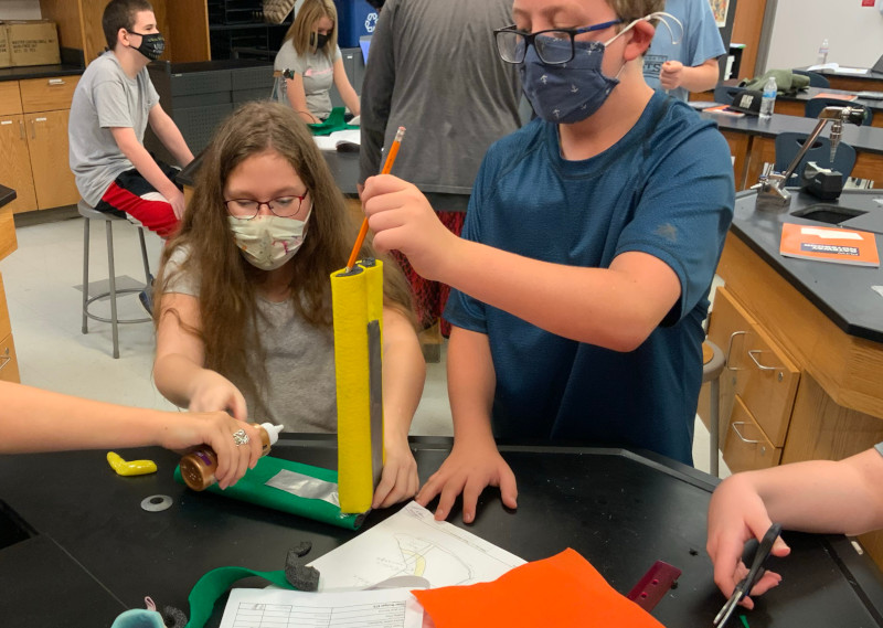 STEAM students creating ankle orthosis