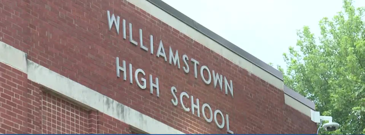 brick building with sign saying williamstown high school