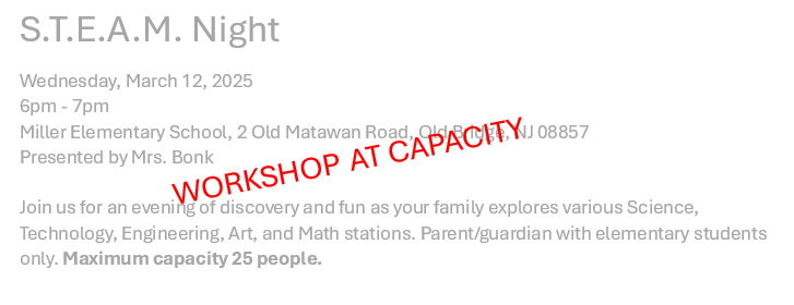 STEAM Night - Workshop at Capacity