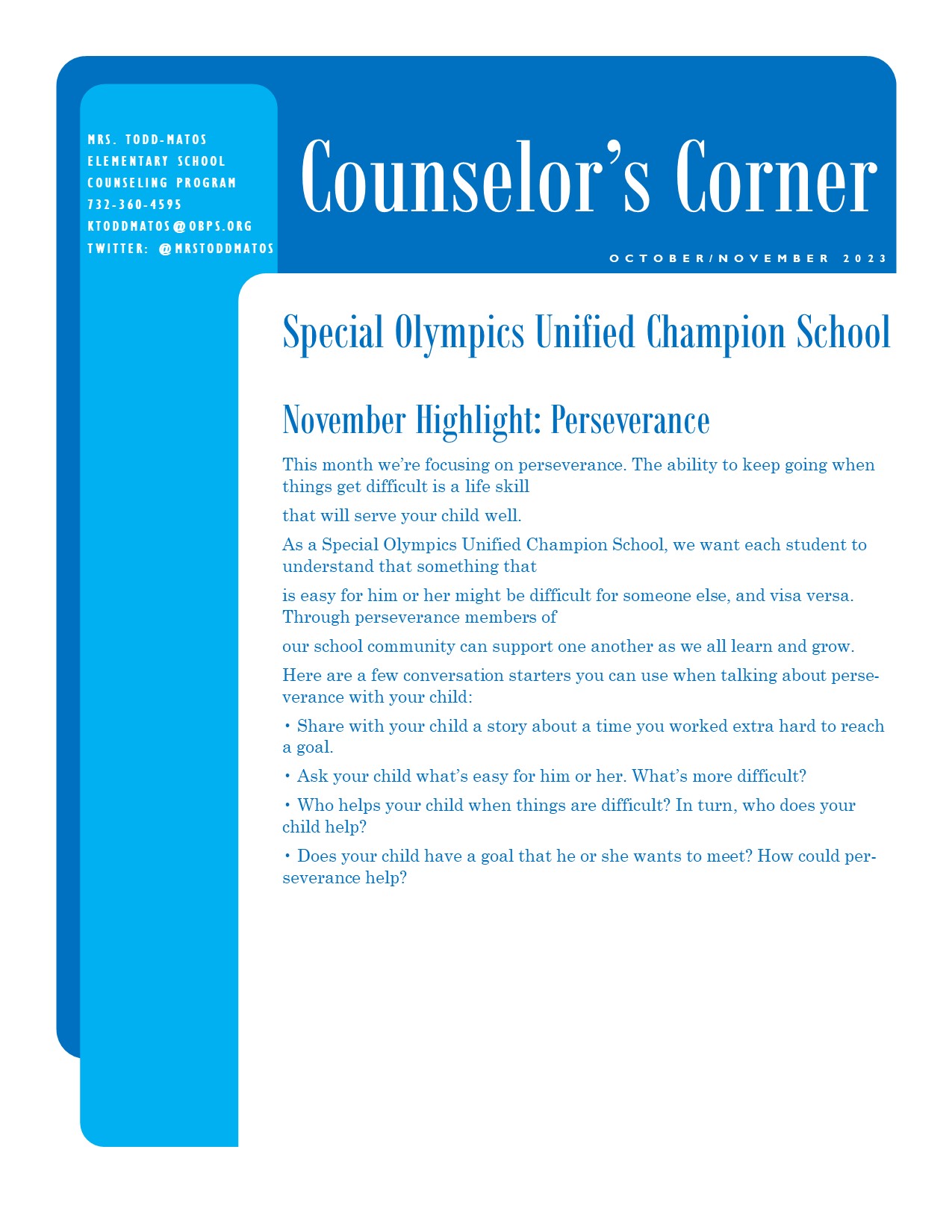 School Counselor October/November Newsletter Page 2