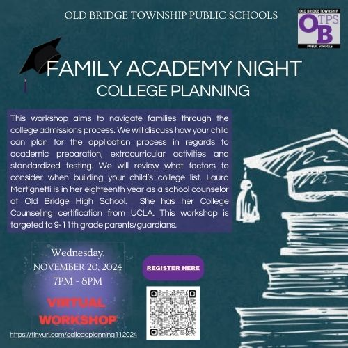 Family Academy Night - College Planning 11.20.24 7pm virtual - click here to register https://tinyurl.com/collegeplanning112024