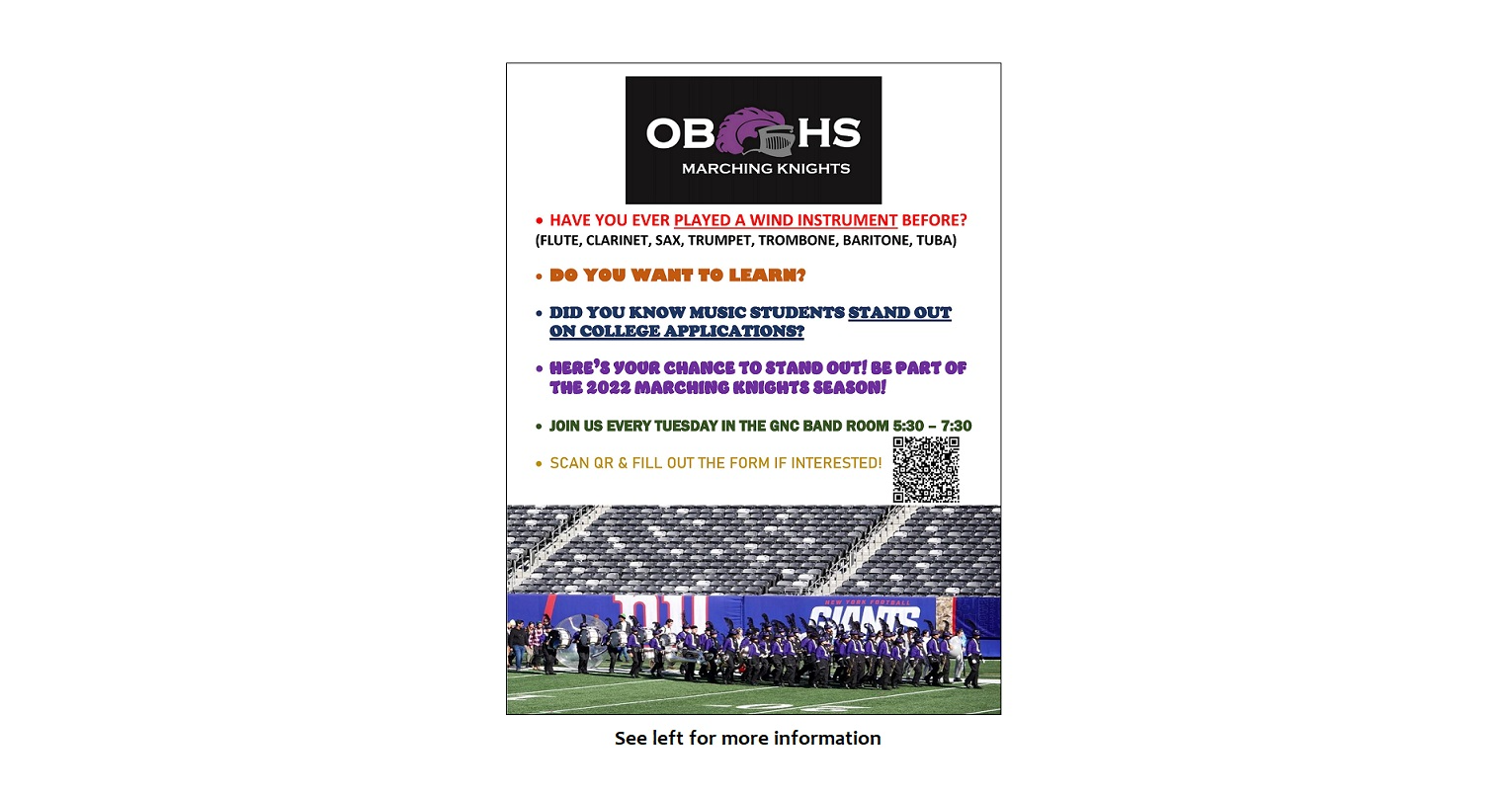 OBHS Marching Knights Flyer