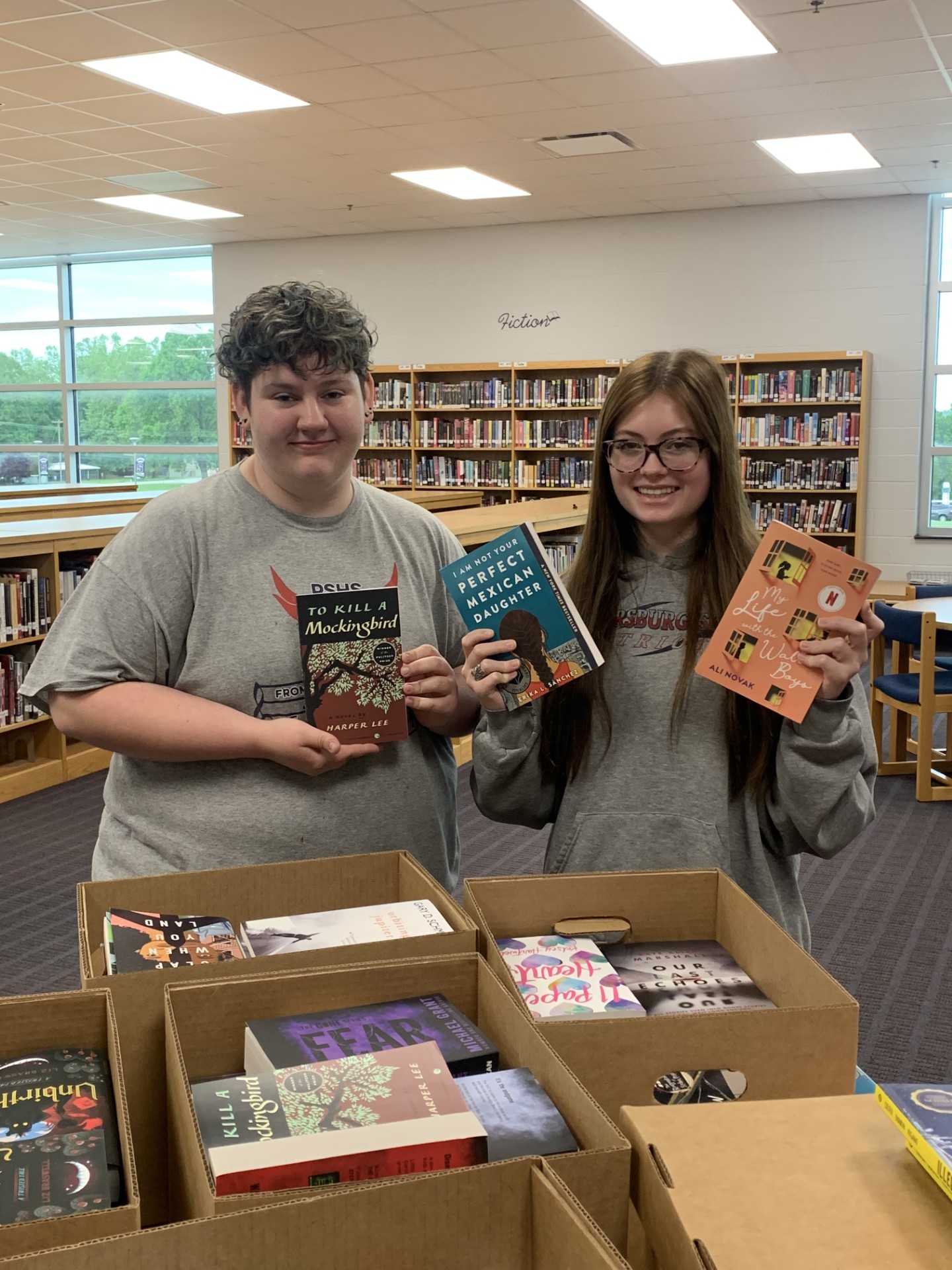 two students with books