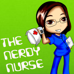 A drawing with the caption "The Nerdy Nurse"