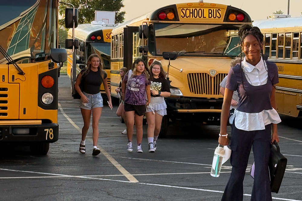 Parents Square l Clark-Pleasant Schools Students Getting Off School Bus
