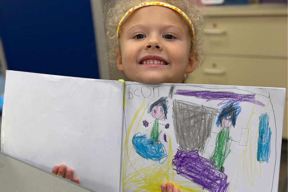 Skyward Family Access l Clark-Pleasant Schools Elementary School Student with Coloring Book