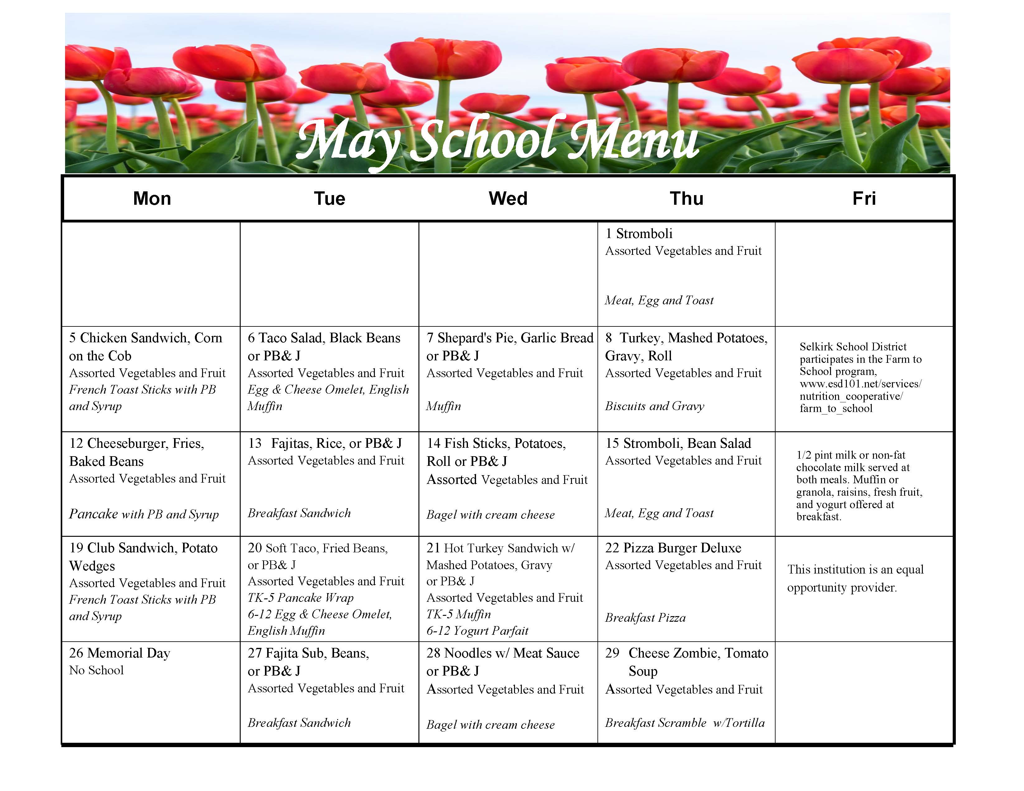 May's culinary experience