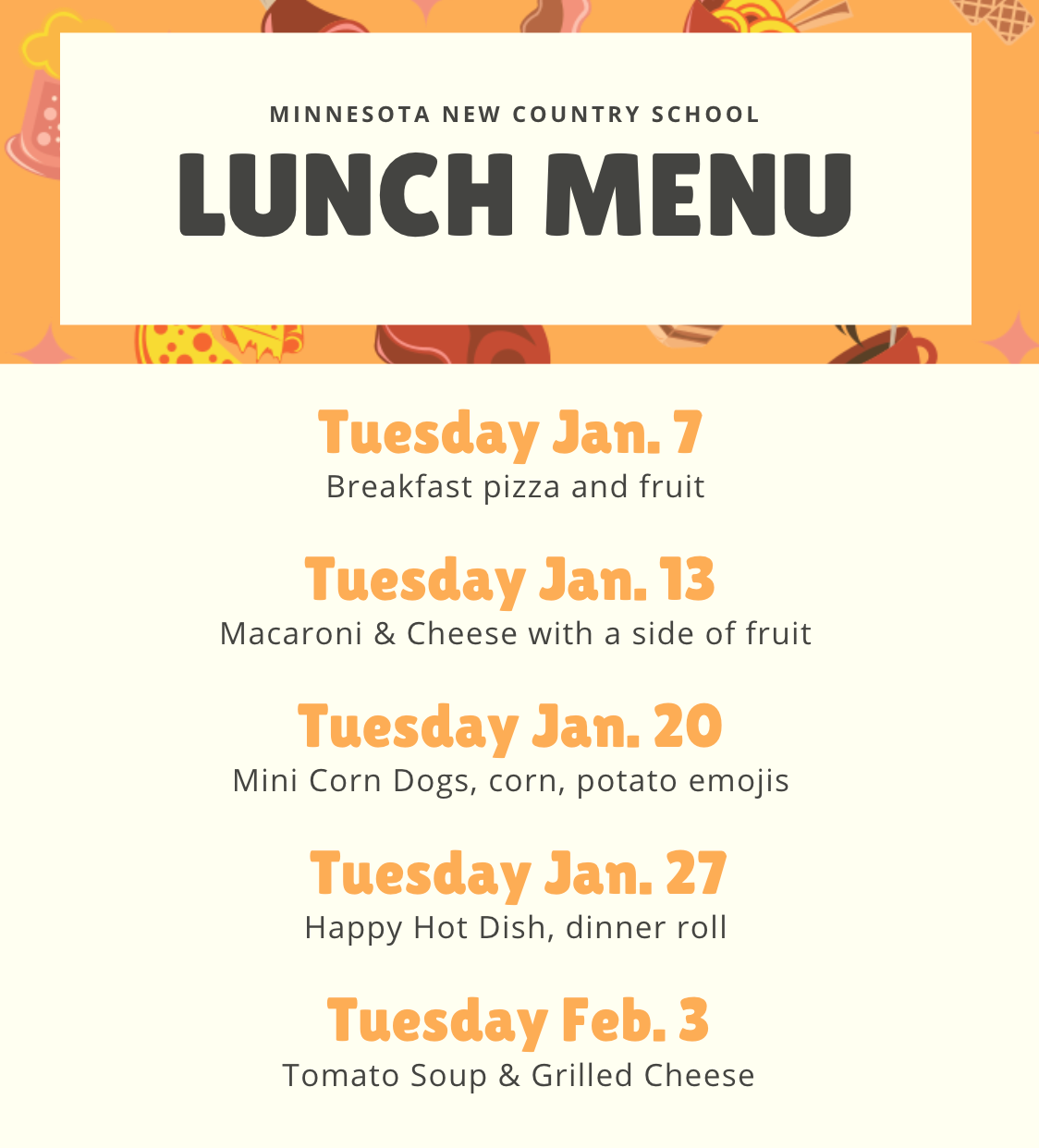 lunch menu