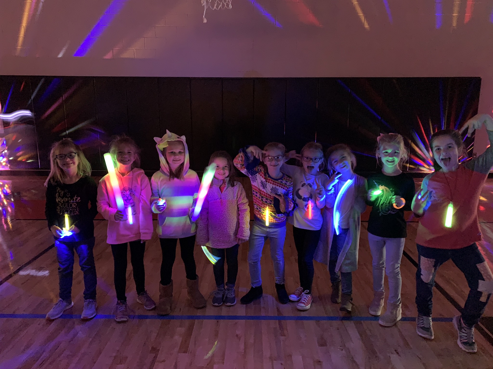 Students With Glowsticks