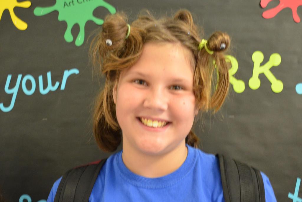 Series of photos of the Homecoming Spirit Day, Crazy Hair Day. The students all presented a series of crazy hair do's.