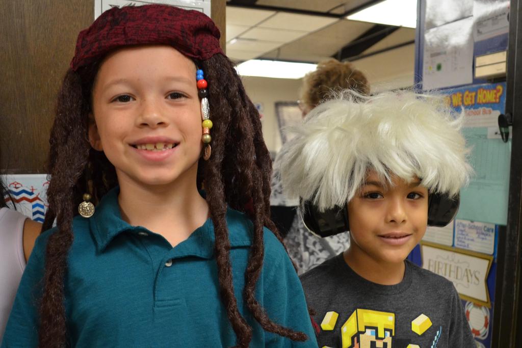 Series of photos of the Homecoming Spirit Day, Crazy Hair Day. The students all presented a series of crazy hair do's.