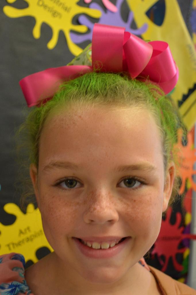 Series of photos of the Homecoming Spirit Day, Crazy Hair Day. The students all presented a series of crazy hair do's.