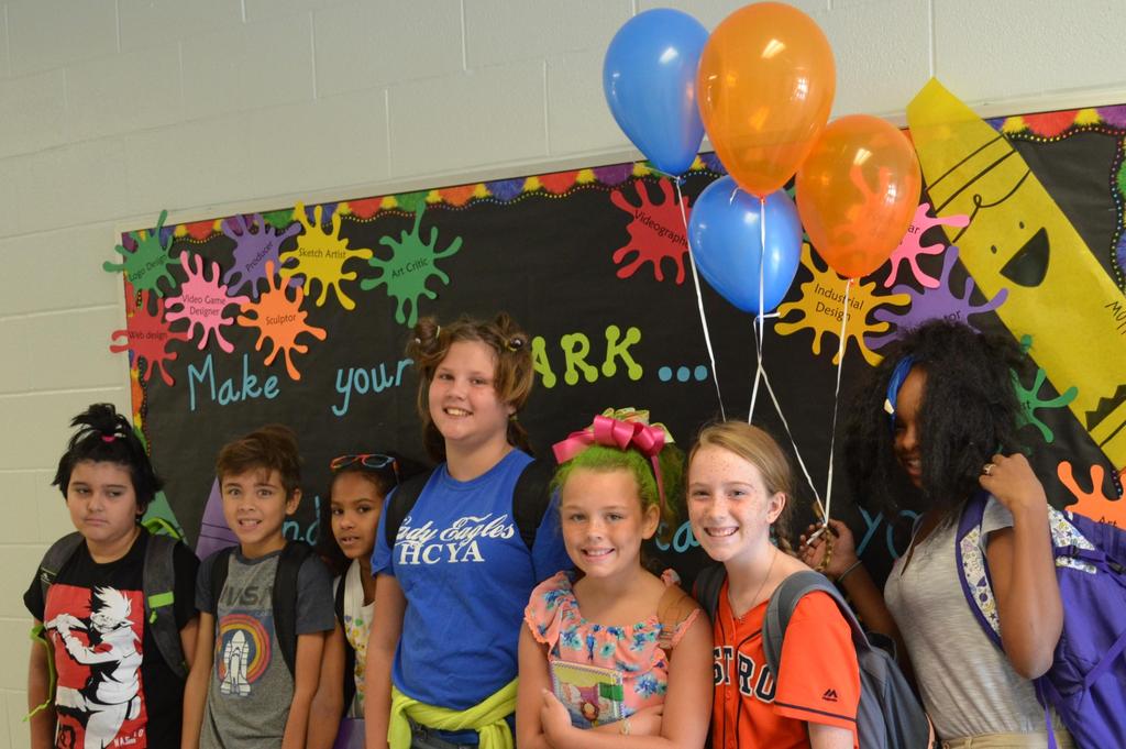 Series of photos of the Homecoming Spirit Day, Crazy Hair Day. The students all presented a series of crazy hair do's.