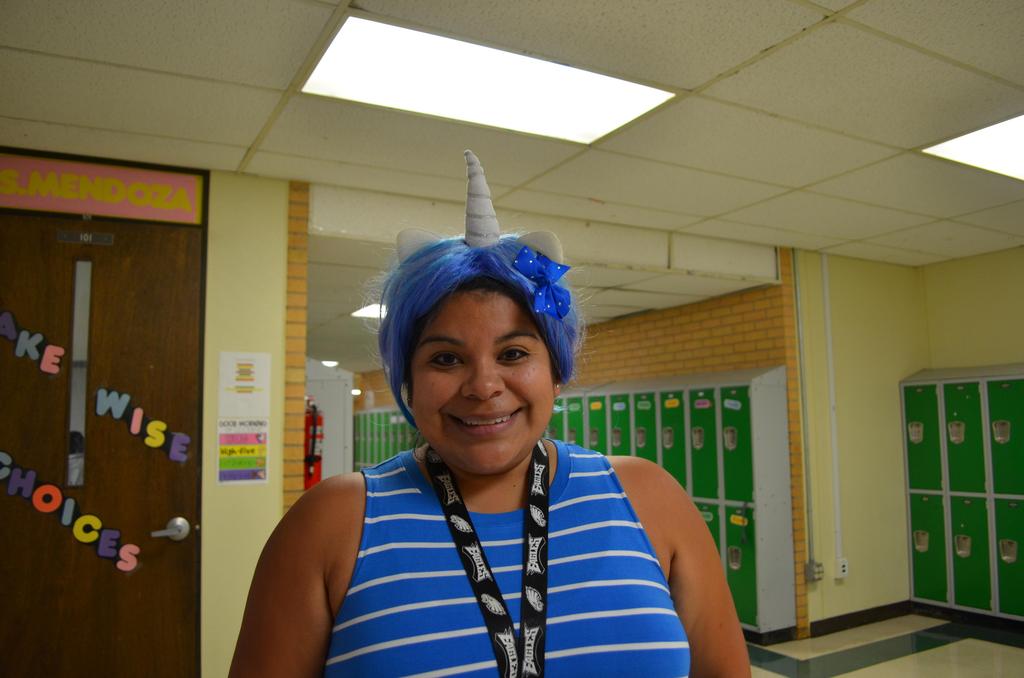 Series of photos of the Homecoming Spirit Day, Crazy Hair Day. The students all presented a series of crazy hair do's.