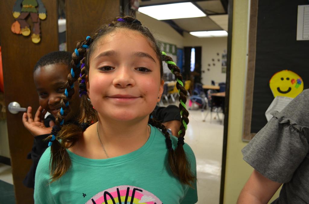 Series of photos of the Homecoming Spirit Day, Crazy Hair Day. The students all presented a series of crazy hair do's.