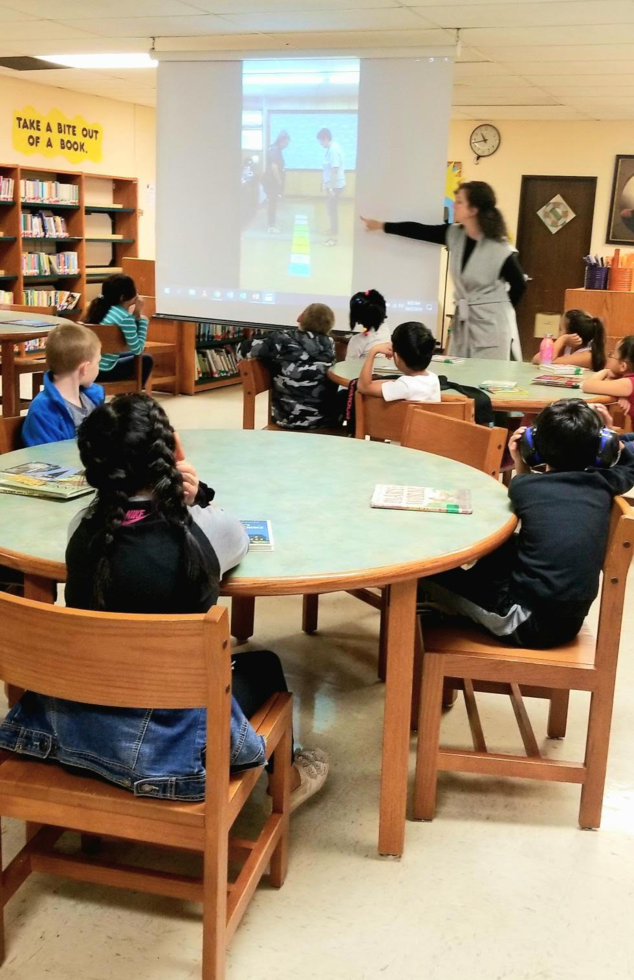 Photos of an activity called Peace Paths inside the classroom