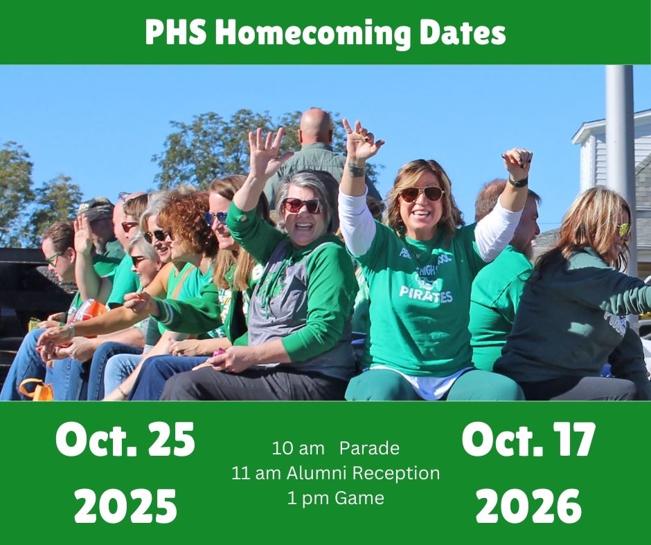 PHS Homecomings are set for Oct. 25, 2025 and Oct. 17, 2026