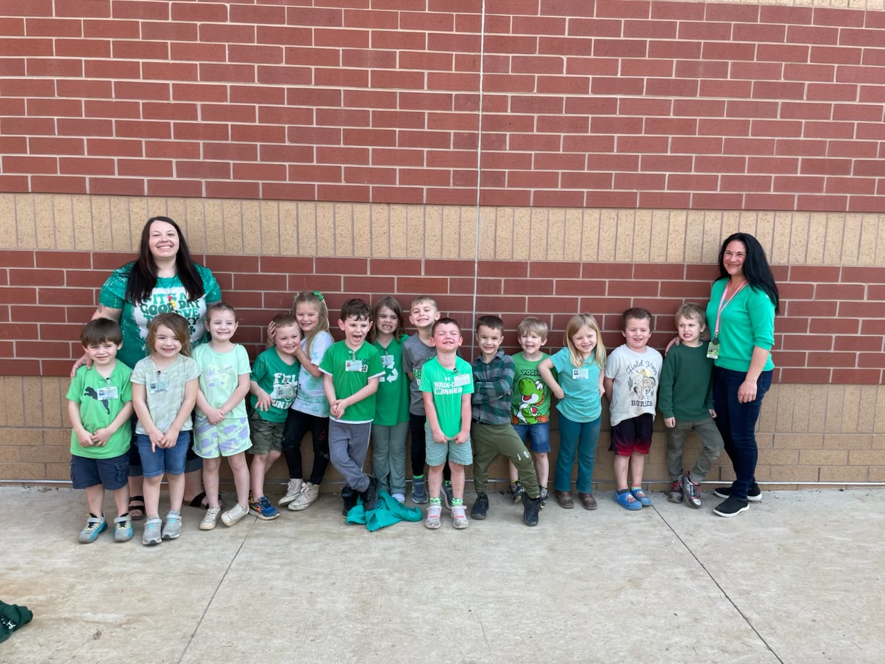 Students dressed for Green Out Day