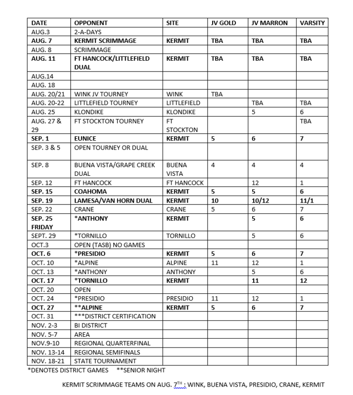 schedule