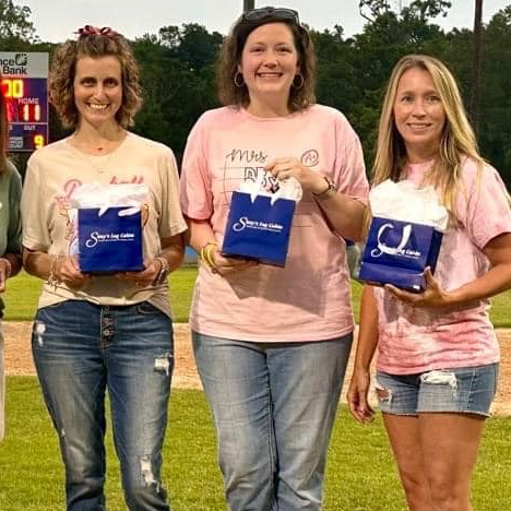 picture of teachers recognized at baseball game